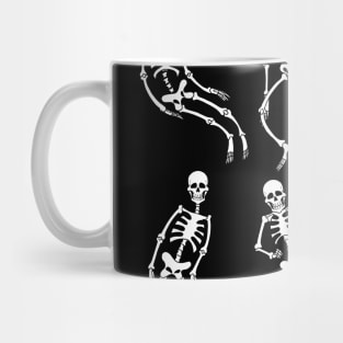 Retro Skeletons Cartoon Dancing at Halloween Party Mug